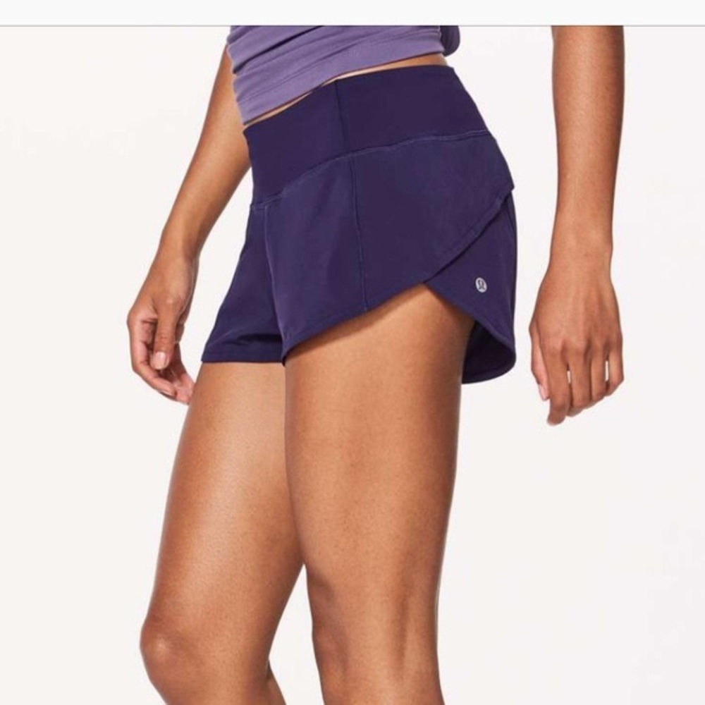 lululemon dark purple speed short